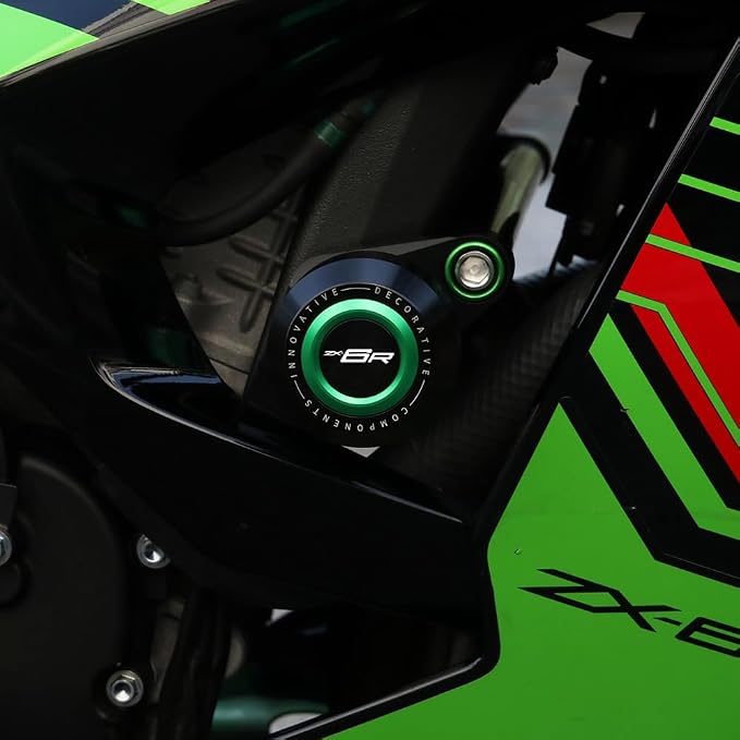 Motorcycle Frame Sliders Falling Protection Crash Protector CNC Compatible With Ninja ZX6R 2024 2025 2026 Engine Fairing Guards ZX636 Ninja636 ZX-6R ZX6R Accessories (Black)