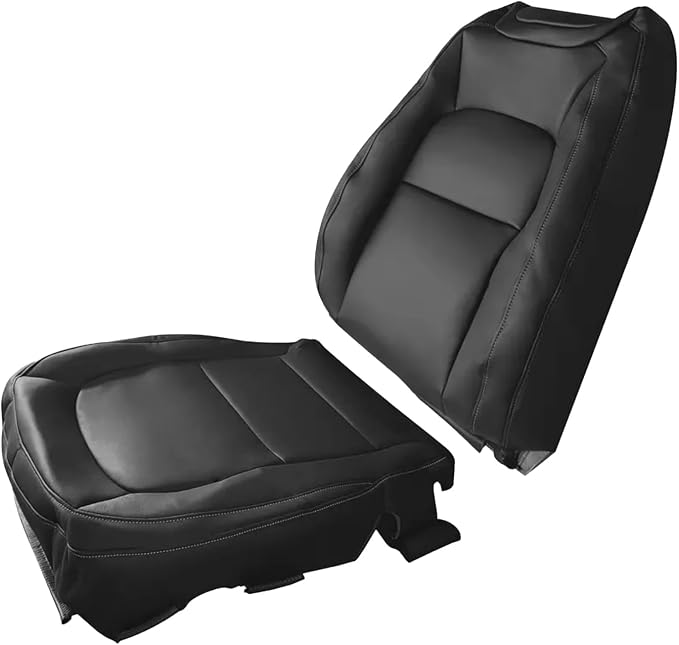 Driver Bottom & Top Lean Back Seat Cover, Jet Black Seat Cover Fits for Chevy Colorado LT GMC Canyon SLT 2015-2022