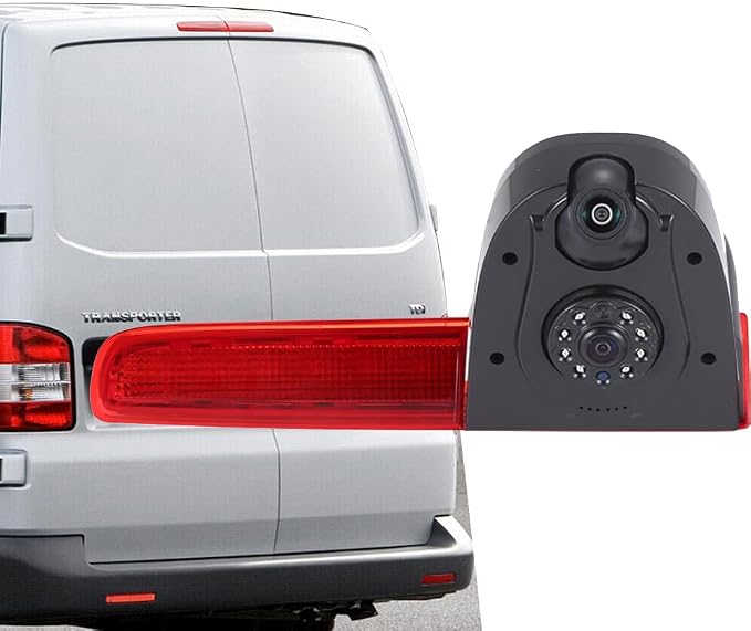 【New Super Dual Lens】 Car Rear View Camera 3rd Brake Light Reversing System, for VW T5 Multivan T6 Caravelle Tailgate high roof Brake Stop lamp Transporter Business MPV SUV Bus Double Doors