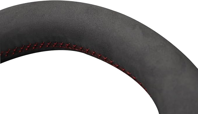 MEWANT DIY Hand Stitch Black Suede Steering Wheel Cover for Tesla Model 3 Highland 2023-2025 Tesla Model Y Juniper 2025
