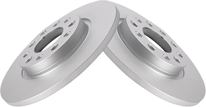 TRQ Rear Brake Rotor Set G Coated Solid Compatible with 2015-2017 Chrysler 200 2014-2021 Jeep Cherokee