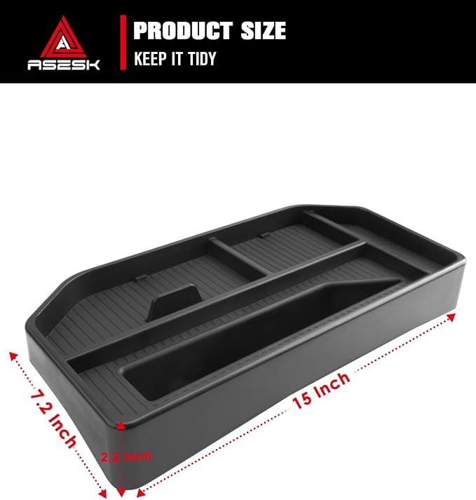 for 2022–2026 Silverado&Sierra 1500/2024–2026 Silverado 2500HD/3500HD 13.4 Inch Center Console Screen Organizer Center Console Screen Organizer Tray ABS Materials