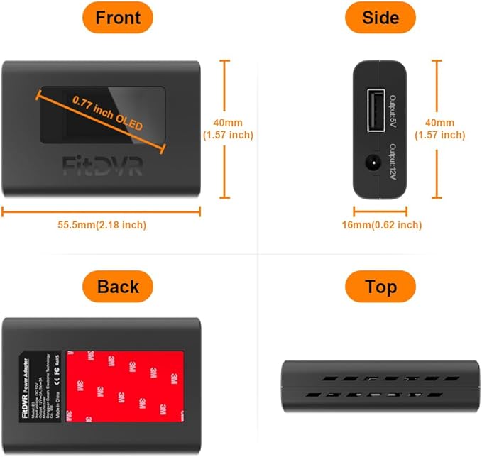 Dash Camera Power Adapter (3-Pin) for Mercedes Benz, LED Display USB Power Source, Easy to Install, 5V 12V Output, for Dash Cam, Radar, D3-022