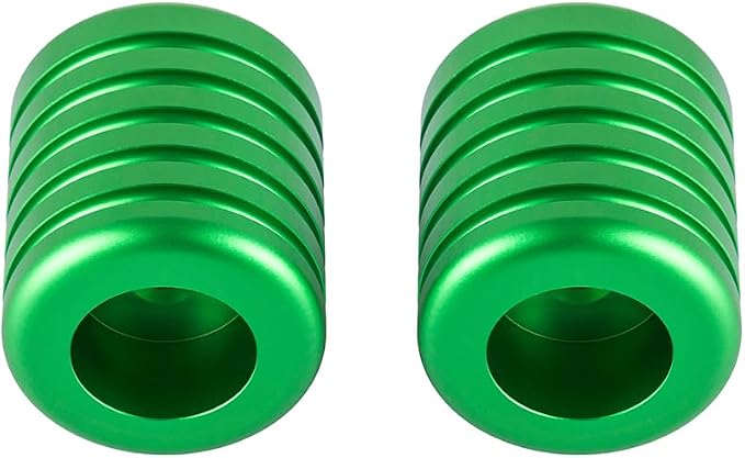 Advanblack ProTek Machined 1.25" Crash Bar Sliders Decorative Wheel Rotatable End For Front Engine Guard Harley Saddlebag Guards (Green CNC)