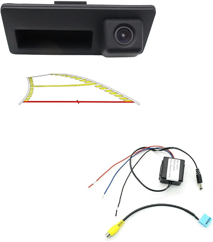 GreenYi Vehicle Backup Camera with Dynamic Intelligent Trajectory Moving Guide Line for Audi VW + Power Delay Timer Relay Filter Rectifier RCD330