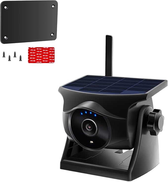 1080P Solar Wireless Backup Camera with Metal Mounting Plate