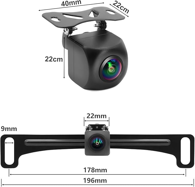 Backup Camera,2K AHD 1080P Fisheye Lens Waterproof Wide View Angle Metal Reverse CCD,HD Night Vision Parking Assist License Plate Camera Rear View Camera Three Control Line for Truck SUV RV