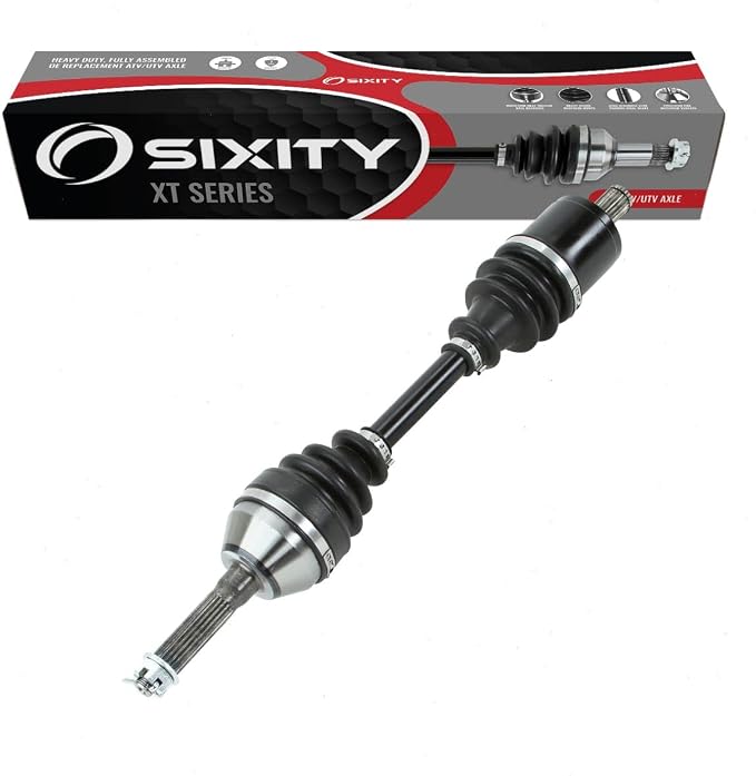 Sixity XT Front Right CV Axle for Polaris Sportsman 400 500 HO 600 2005-06 | 700 EFI 800 MV7. Complete axle assembly with a 5140 chrome steel shaft, inboard and outboard CV joints, fully assembled
