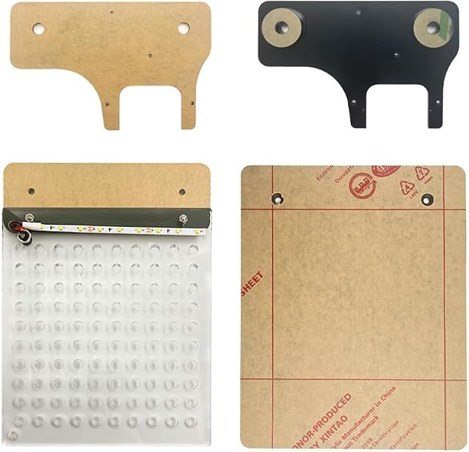 BDM Frame Test Board with 4 Probe Pins & LED Assembly, ECU Diagnostic Test Frame Set Supports 22 BDM Adapters, Bench Test Tool for Automotive Module Inspection with AC 110-240V