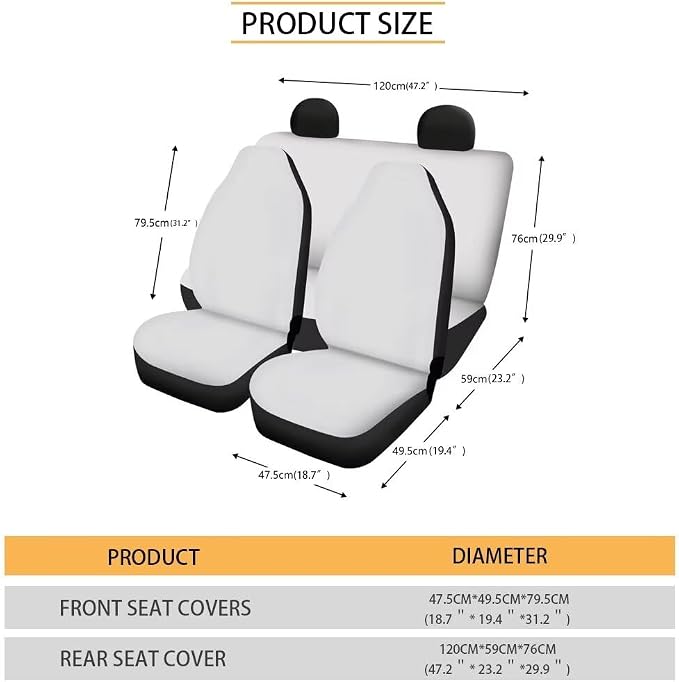 Mumeson Blue Rose Wolf Womens Car Front Seat and Rear Bench Covers Car Seat Covers with 15 Inches Steering Wheel Cover + Seat Belt Shoulder Pads + Car Soft Armrest Cushion Pad