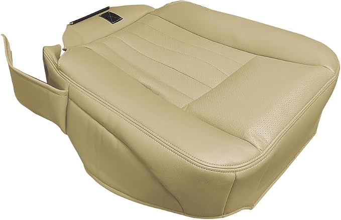 Driver Side Bottom Replacement Perforated Leather Seat Cover Tan Compatible with Lincoln Navigator 2005 2006，Not Suitable for 2003-2004
