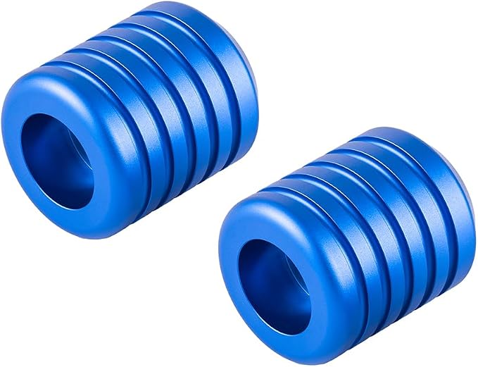 Advanblack ProTek Machined 1.25" Crash Bar Sliders Decorative Wheel Rotatable End For Front Engine Guard Harley Saddlebag Guards (Blue CNC)