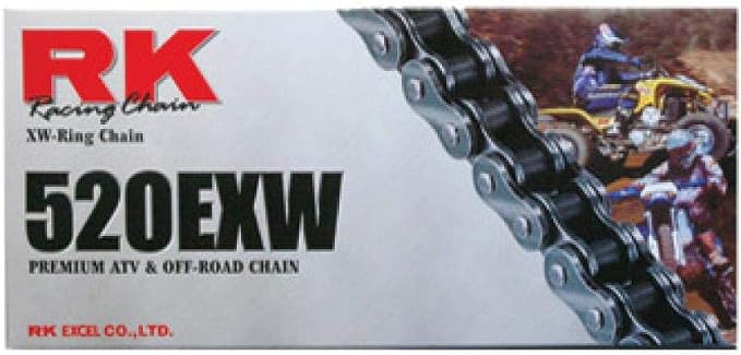 RK Racing Chain GB520EXW-100 (520 Series) Gold 100 Link Extreme Performance Off-Road and ATV XW-Ring Chain with Connecting Link