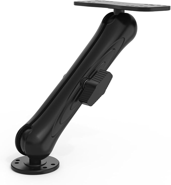 Aobelieve Aluminum Fish Finder Mount for Lowrance, Garmin and Humminbird, C-Size 1.5 Inch Ball, 9.3 Inch Arm, Heavy Duty Adjustable Marine Electronics Mount for Boat & Kayak, Black
