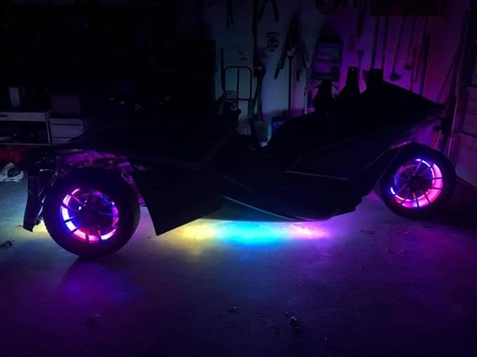 2PCS 5FT RGB Dream Color Chasing LED Light Strips with App & Remote Control, Double Row 1.4M Addressable LED Tape Lights Fit for Polaris Slingshot, Truck, SUV, Fender, Underbody, Hood Accent Lighting
