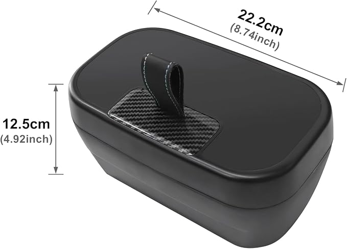 FDAIUN Center Console Storage Box + Leather Mat for 2024-2025 BMW Mini Cooper F65 F66 Car Storage Accessories 2Pcs (Checker)
