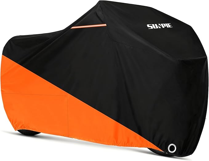 SUNPIE Motorcycle Cover for Sport Bikes Cruiser, All Weather Protection Waterproof Outdoor Covers Fit up to 96.4 inch Motorbike Windproof Design UV Resistant Scratch Proof