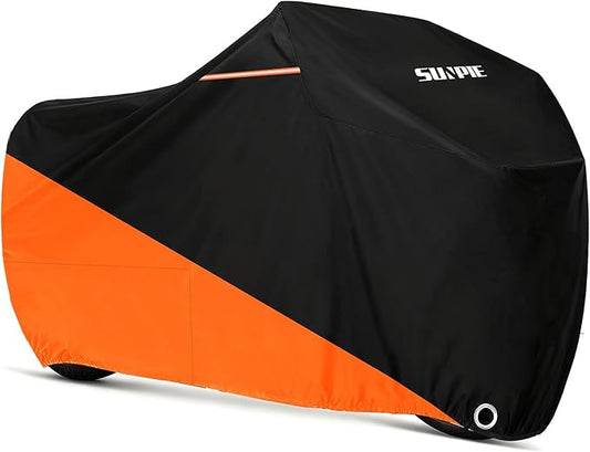 SUNPIE Motorcycle Cover for Sport Bikes Cruiser, All Weather Protection Waterproof Outdoor Covers Fit up to 96.4 inch Motorbike Windproof Design UV Resistant Scratch Proof