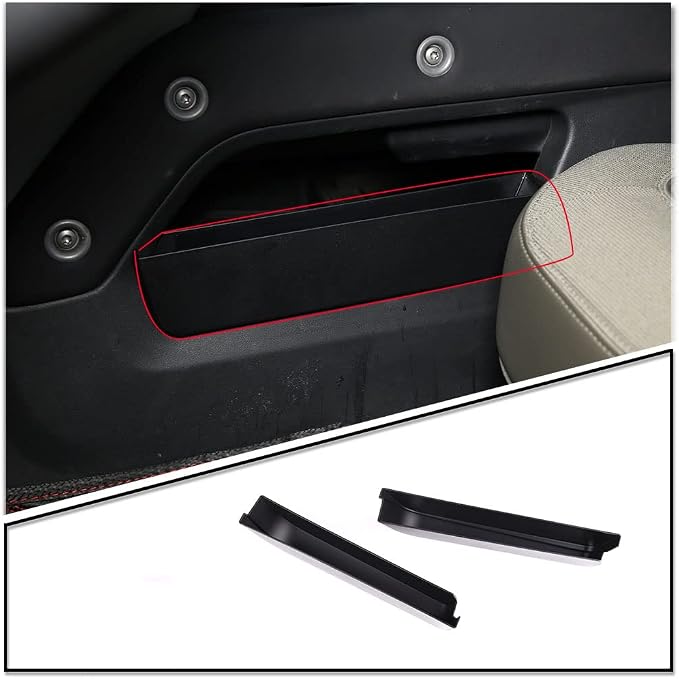 For LR Defender 90 110 130 Central Armrest Storage Box Secondary Storage Center Console Organizer Tray Compatible for Land Rover Defender 110 2020 2021 2022 2023, ABS, Black, 2 PCS