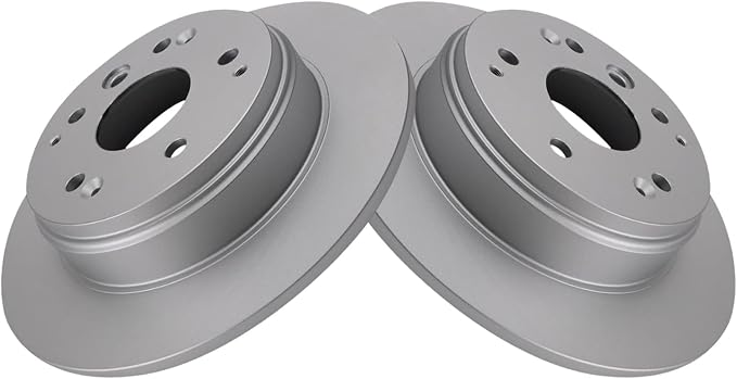 TRQ Rear Brake Rotor Set G Coated Solid Compatible with 2004-2008 Acura TL 2003-2011 Honda Element