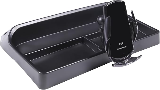 Aunginsy Center Console Dash Storage Tray with Mobile Phone Holder Compatible with Hummer H3 2005-2009, Car Dashboard Multi-Functional Phone Mount Storage Box Dash Organizer Tray Insert Accessories