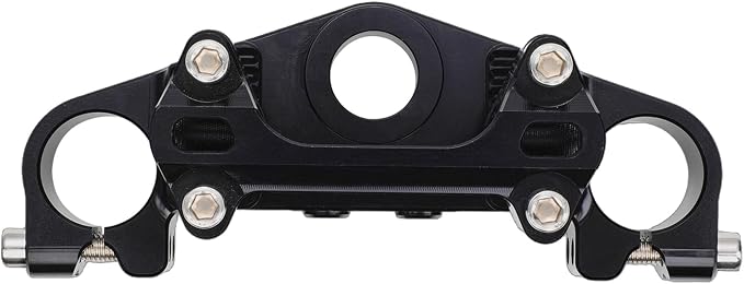 Triple Clamp with Risers Set for TTR 110 TTR110E TTR 110E 2008-2025, CNC Machined Aluminum Alloy | Handlebar Riser | Hard-Anodized | Direct Fit | Easy Installation Black