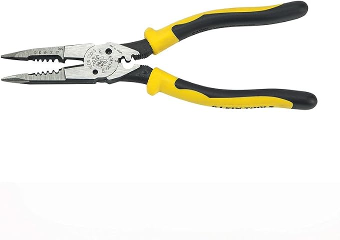 Klein Tools J207-8CR Needle Nose Pliers and J215-8CR Multitool Pliers Bundle