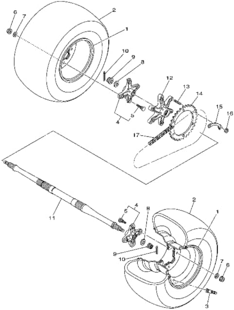 Rear Axle Fits Yamaha Raptor YFM660R YFM 660R YFM 660 R (2002-2005)