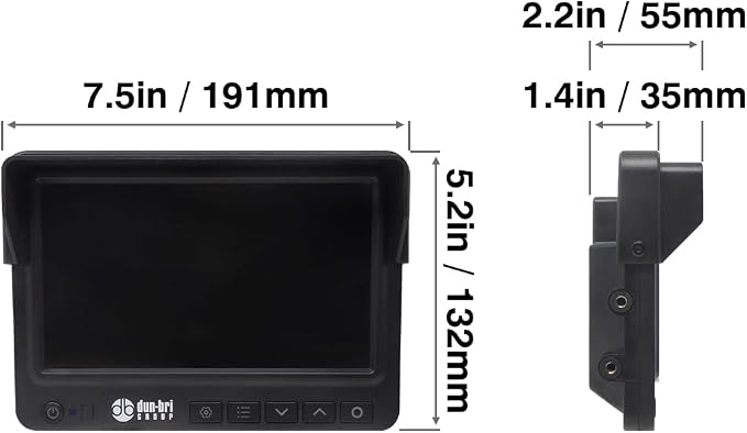 7.5" 1080P Professional Backup Camera System for Commercial Trucks, RVs, Heavy Equipment - German-Designed AHD Monitor - Night Vision, IP69K Waterproof, ECE R10 Certified Heavy Duty Reverse Camera