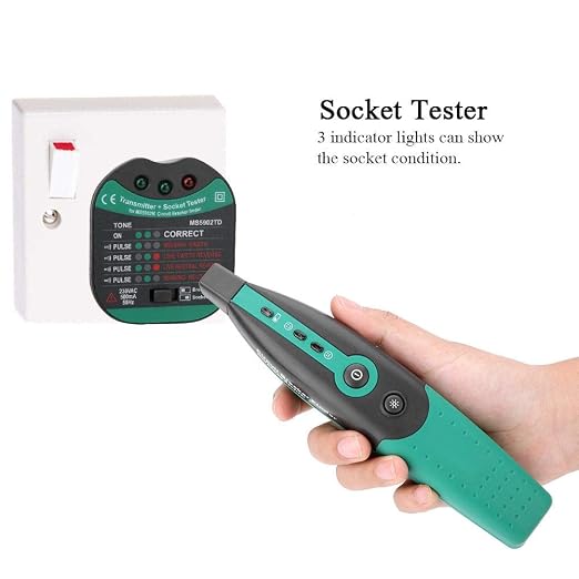 MS5902 Automatic Circuit Breaker Finder Socket Tester Tools Electrical Circuit Breaker Finder Socket Tester (EU Plug)