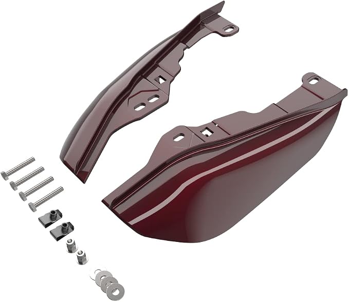 Advanblack 2024 RG Mid Frame Air Deflectors Compatible for Harley Touring Street Glide, Road King, Electra Glide, 2009-2025(Crimson Red Sunglo)