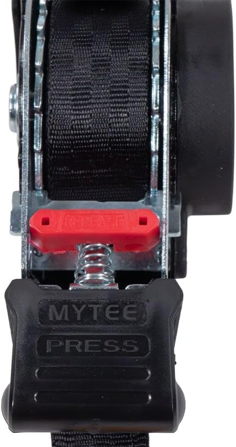Mytee Products (2 Pack) Auto Retract NO-RATCHETING Ratchet Straps | 1" x 12' Retractable Ratchet Straps with Coated S Hook Tiedowns for Motorcycles, ATVs, Bikes: Tight & Secure Pickup Trailer Tie-Down