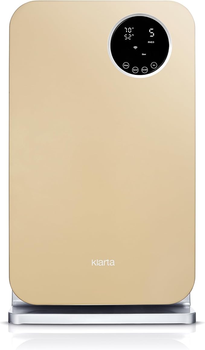 Air Purifier for Home - Smart WiFi App - Ultra Quiet 20 dB - Removes Allergens, Smoke & Odors - 99.97% Particle Filtration - Up to 1237 ft² - Klarta Forste Gold