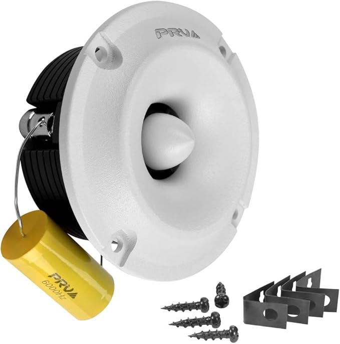 PRV Audio Bullet Super Tweeters - Neodymium, 3 Inch Slim, 120 Watts Max Power, Easy to Mount Pair, 4 Ohm, White