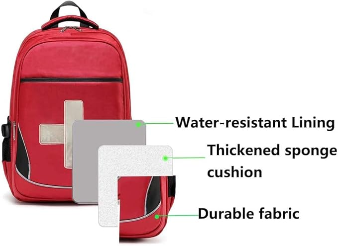 First Aid Bag Empty Red Emergency Medical Bag First Responder Trauma Multi-Pocket Traveling Field Trips Camping Essentials (Red,Pack of 5)