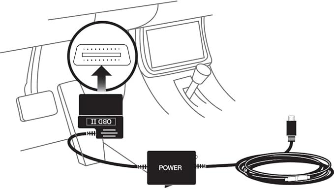Cobra 2.5A DIY Hardwire Kit Designed for Cobra and Drive HD Products: OBDII Port to Micro-USB, 15ft Cable, Intelligent Power Management, Enables Parking Mode and Motion Detection Feature