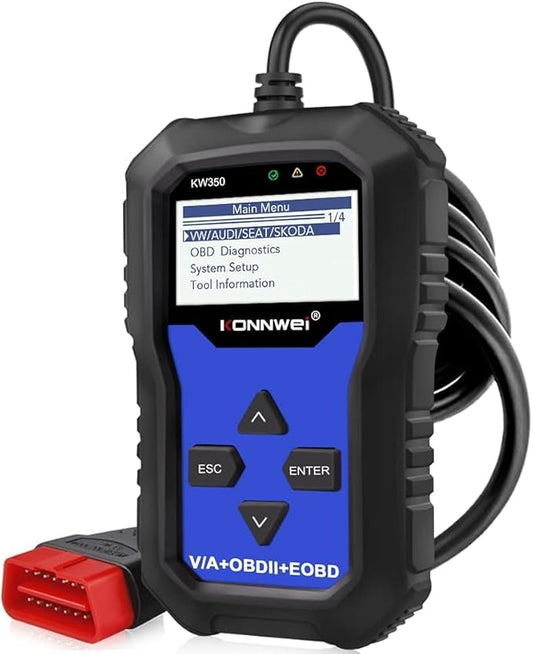 Xiangtat KW350 Full System OBD2 Diagnostic Scanner for VW Audi Skoda Seat Code Reader Automotive Check Engine Light EPB ABS SRS OBDII Scan Tool Oil Throttle Position Brake Reset Tool (KW350)