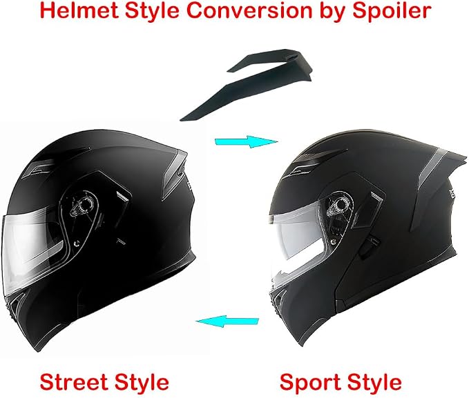 1Storm Motorcycle Modular Full Face Helmet Flip up Dual Visor Sun Shield: HB89 Matt Black; Size XL