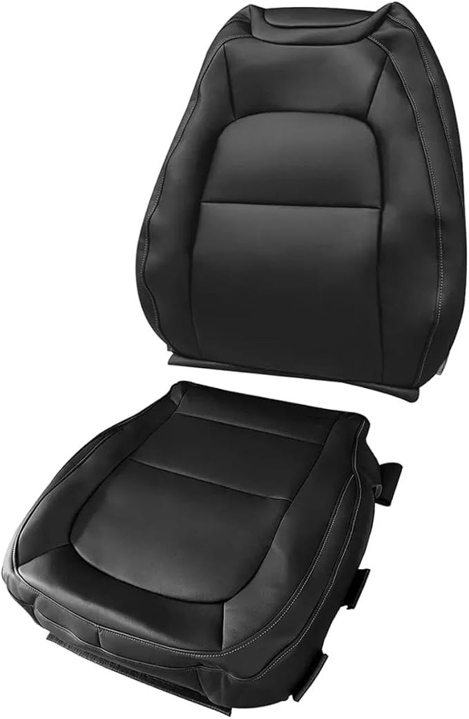 Driver Bottom & Top Lean Back Seat Cover, Jet Black Seat Cover Fits for Chevy Colorado LT GMC Canyon SLT 2015-2022