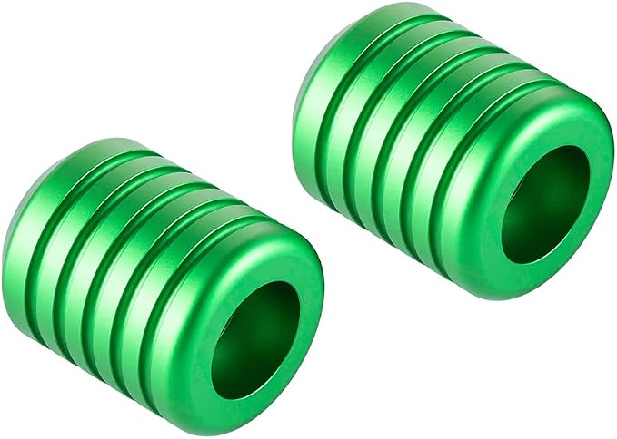 Advanblack CNC Aluminum Motorcycle Frame Sliders – Crash Bar Slider for Harley 1-1/4” Flat Out & Highway Crash Bars/Saddlebag Guards – Red, Gold, Black, Silver – Bolt-On Pair with Screws (Green CNC)