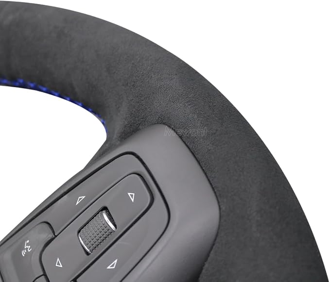 MEWANT Hand Stitch Car Steering Wheel Protector Wrap Cover for GMC Sierra 1500 2019-2023 / Sierra 1500 Limited 2022 / Sierra 2500 2020-2024 / Sierra 3500 2020-2024 / Yukon (XL) 2021-2023 Accessories