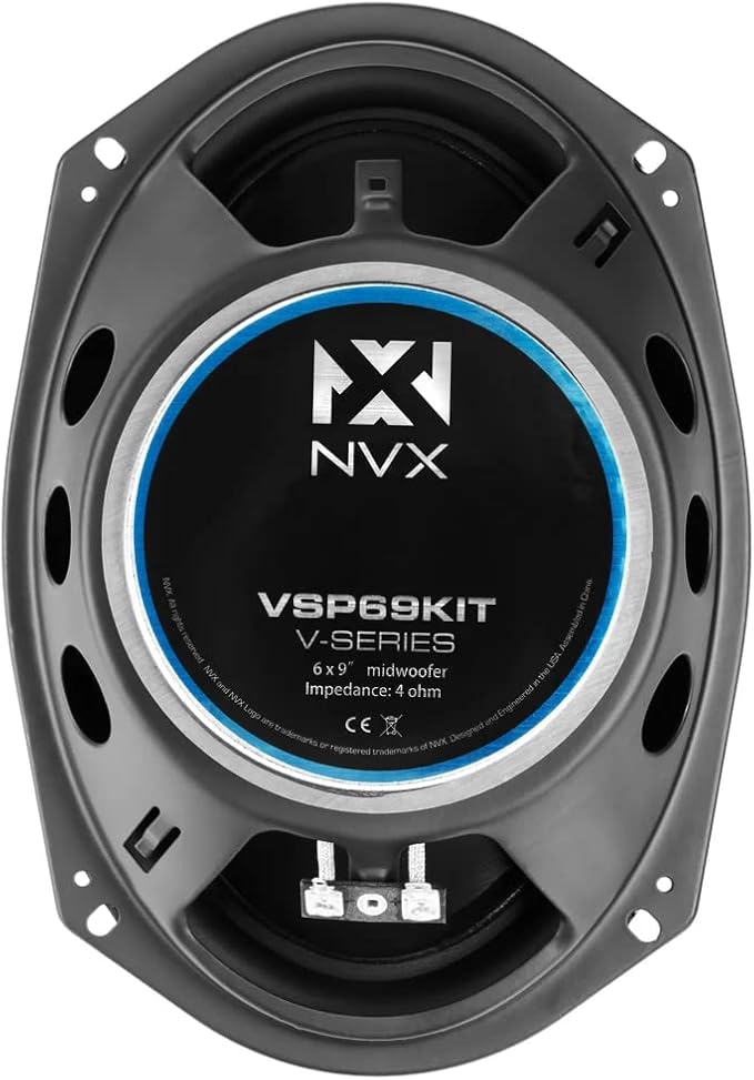 NVX® VSP69KIT 6x9 Premium Car Speakers, 900W Max, 300W RMS, 2-Way Component System w/ 1" Silk Dome Tweeters & Passive X-Overs, Easy to Install in Cars/Trucks/Doors (Pair)
