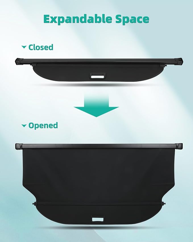 SCITOO Cargo Cover 2015-2020 Fit for Toyota Harrier XU60 Upgraded Retractable Rear Trunk Cover with Aluminum PVC&Plastic
