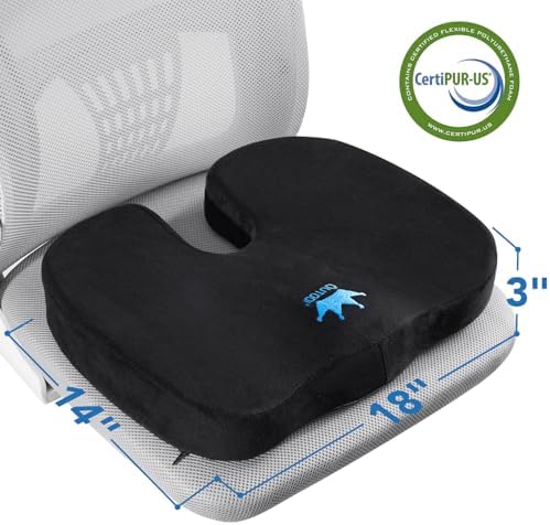 QUTOOL Seat Cushion & Firm Lumbar Roll for Office Chair