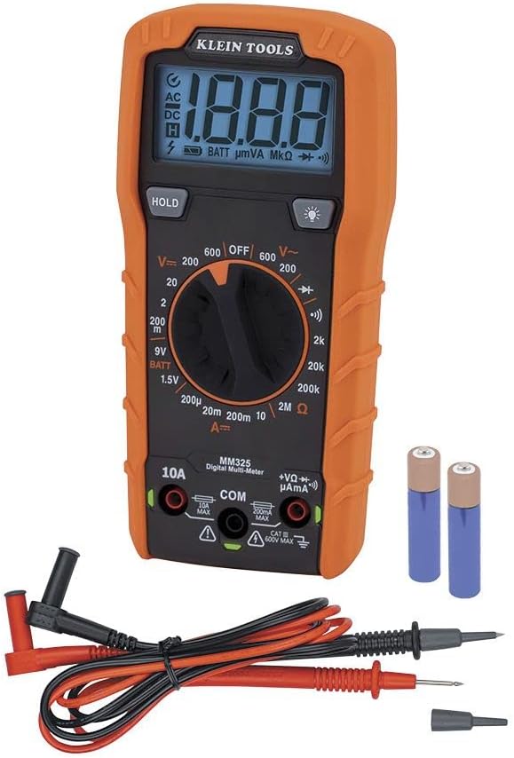 Klein Tools Digital Multimeter (MM325) + Magnetic Hanger (69417)