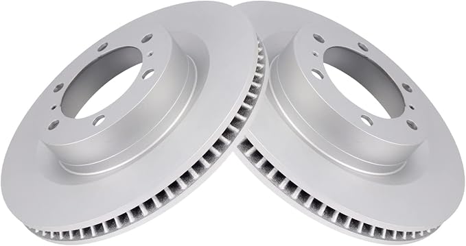 TRQ Front Brake Rotor Set G Coated Vented Compatible with 2010-2023 Lexus GX460 2010-2024 Toyota 4Runner