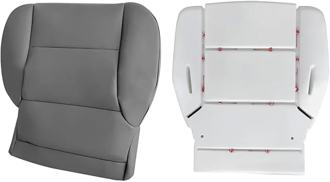 Driver/Passenger Side Bottom Seat Cover and Foam Cushion Pad, Dark Ash Gray Seat Cover Fits for Chevy Silverado GMC Sierra 1500 2500 3500 2015-2019 (Also for Passenger Side)