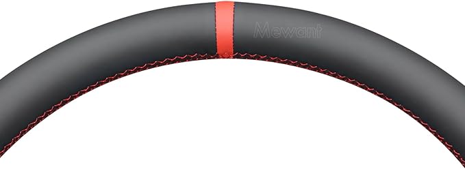MEWANT Hand-Stitched Steering Wheel Cover Wrap for Dodge Ram 1500 2019-2023 Steering Wheel Accessories for Dodge Ram(Backsides Without Buttons)