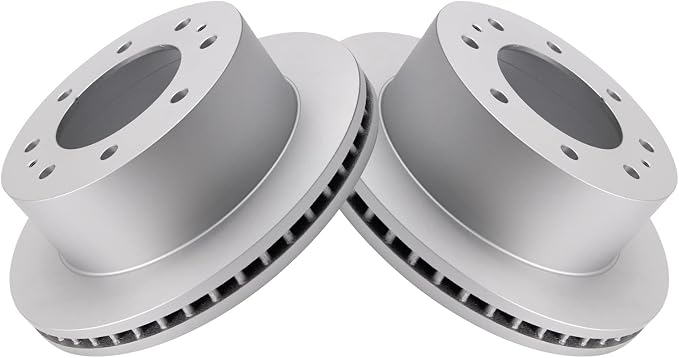 TRQ Rear Brake Rotors Set Vented Premium G-Coated Compatible with 2011-2024 Chevrolet Silverado 2500 HD Silverado 3500 HD 2016-2019 Suburban 3500 HD 2011-2024 GMC Sierra 2500 HD Sierra 3500 HD