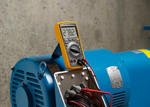 Fluke 17B+ Digital Multimeter, for Electrical Applications, Measures AC/DC Voltage 1000V, Current Measurements to 10A, Resistance, Continuity, Diode, Capacitance, Frequency, and Temperature Testing